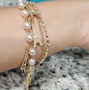 Gold Color Eiffel Tower charm Pendant Bracelets